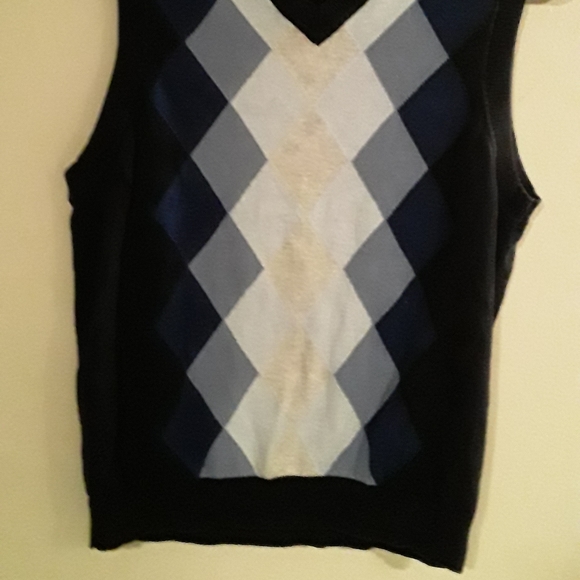 Liz Claiborne Axcess Unisex Plaid Vneck Vest - Picture 3 of 7